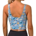 thumbnail image 3 of Naloa Cute Chickens and Flowers Sports Bras for Women, High Support Bra with Removable Pads, Comfortable - X-Large, 3 of 9