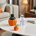 thumbnail image 4 of Halloween Decorations, Mini Resin Figures, White Ceramic Floating Ghost with Solid Color for Desktop Mini Garden Or Terrarium, Moe Grain Ornament, 4 of 6