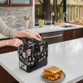 thumbnail image 6 of Black Coffee Toaster Cover 2 Slice, Modern Rustic Coffee Cup Beans Dustproof Bakeware Oven Protector with Top Hook, Waterproof Small Kitchen Appliance Toasters Dust Cover, 12"x7.5"x8", 6 of 6