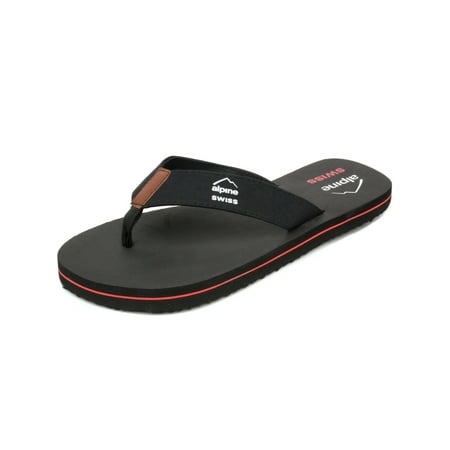 Alpine Swiss Men's Flip Flops Beach Sandals Lightweight EVA Sole Comfort (Pete De Best Flip Or Flop)