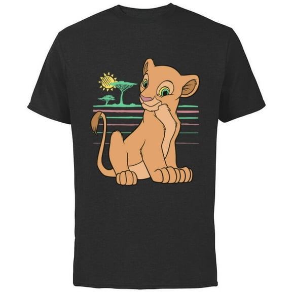 Disney The Lion King Young Nala 90s - Short Sleeve Cotton T-Shirt for Adults -Customized-Black