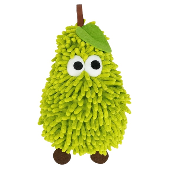 Unique Bargains Chenille Cute Fruit Shape Design Fluffy Soft Hand Towel Green 11" x 7"