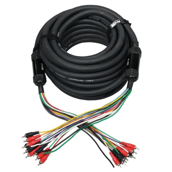 100 ft 10 RCA Channel   3 Power Cable for Marine and Car Audio - Medusa Style Cable