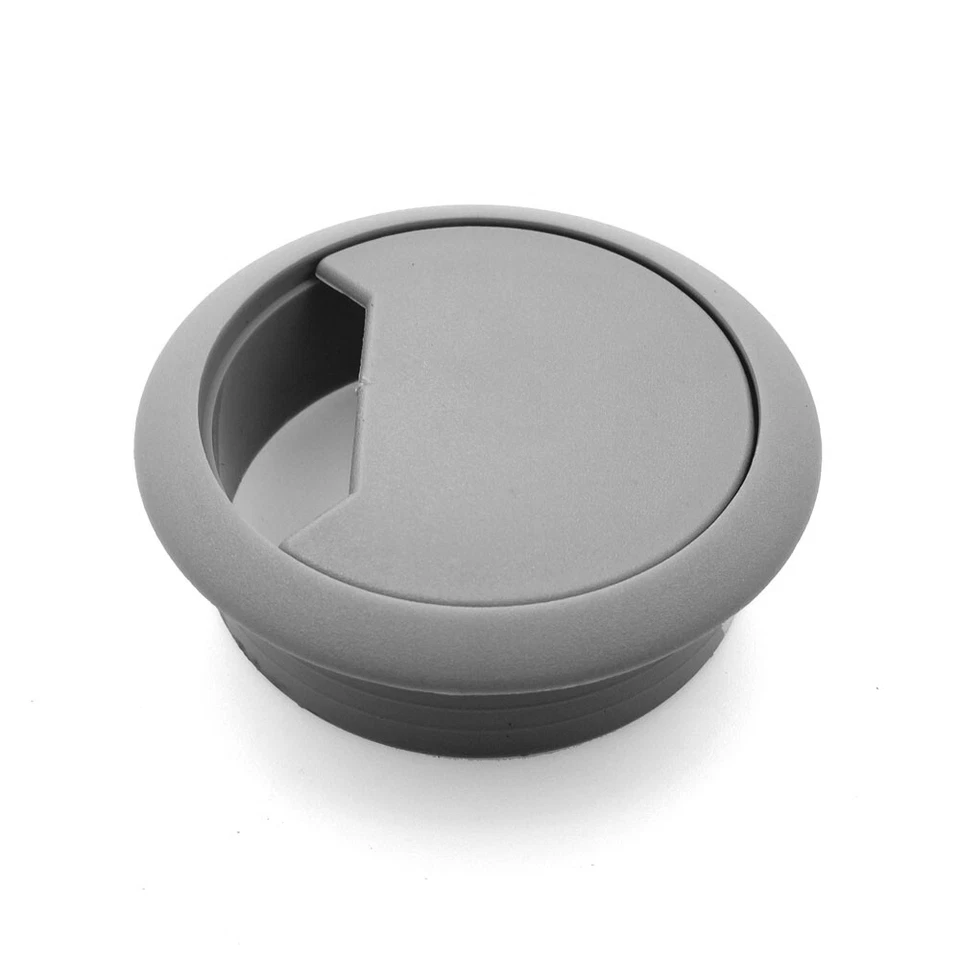 5Pcs 3-1/8" Gray Pc Computer Cord Cable Wire Organizer Hole Cover Desk Grommet