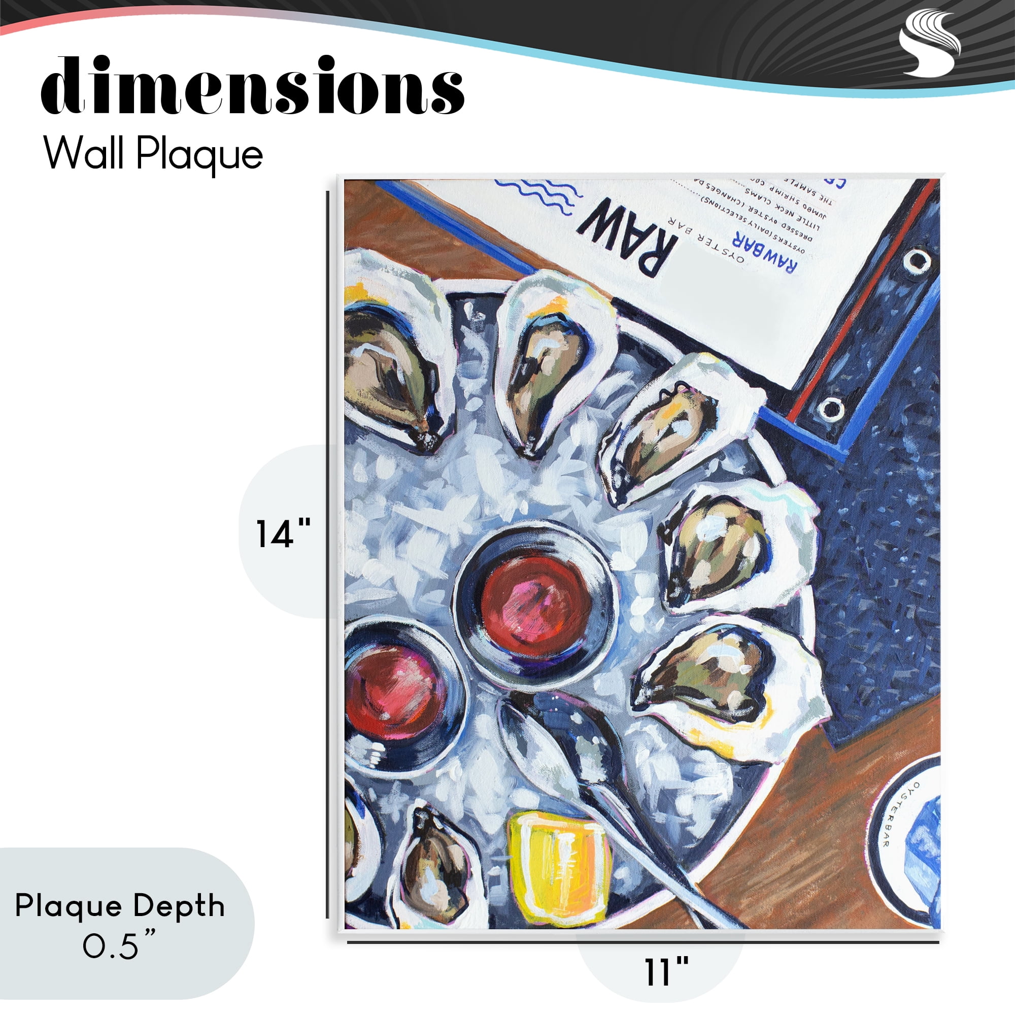 Stupell Industries Oysters on Ice Wall Plaque Art, design by Rachel Nerney