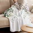 thumbnail image 4 of Throw Blanket for Couch Eucalyptus Leaf Soft Fleece Flannel Blankets Cozy Lightweight Blanket for Home Sofa Living Room Watercolor Leaf Bed Throws 50" x 60", 4 of 9