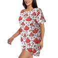 thumbnail image 2 of Bingfone Amanita Red Mushroom Print Pajamas Sets for Women Soft Short-Sleeved Pjs with Lounge Shorts Two Piece Sleepwear, 2 of 8