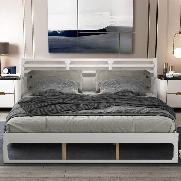 Yofe Platform Bed Frame With Headboard, No Nails Headboard Dorm