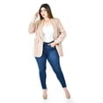 thumbnail image 4 of Blazer manga 3/4 Roman Fashion /Tallas Extras, 12255 (Beige) multicolor 42, 4 of 5