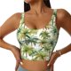 thumbnail image 1 of Fotbe Green Hawaii Palms Sujetador Deportivo Largo sin Aros para Mujer con Almohadillas y Soporte Medio, Transpirable y Absorbente, Camiseta Tipo Chaleco o Tank Top-Large, 1 of 8