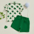 thumbnail image 6 of Toddler Baby Boy St Patricks Day Outfits Button Up Short Sleeve Shirt And Shorts Set 2Pcs Irish Outfits baby clothes for girls 12-18 months boys 2t clothes, 6 of 8
