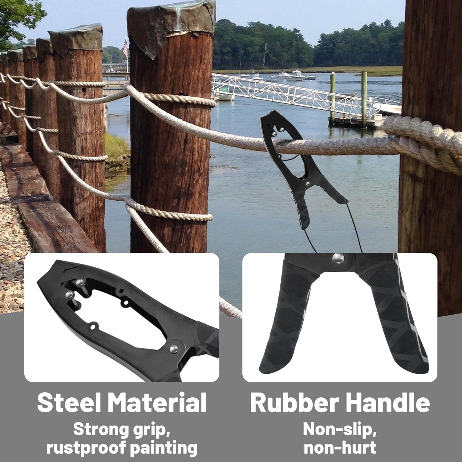Arcticwind Kayak/Canoe Anchor Grip,Kayak Brush Gripper,boat clamp for fixing self-locking tension jaws,Canoe,Boat for Fishing Boating and Camping Kayak Accessories,Metal buckle,Without Kayak handrail