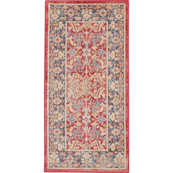 Nourison Global Vintage 2' x 4' Red Area Rug Persian Vintage Floral by Nourison
