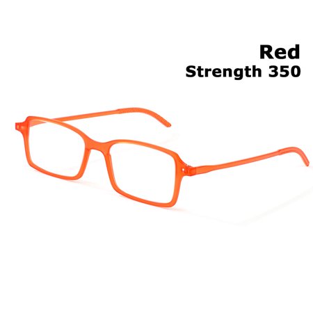 Unisex Elegant Comfortable Portable Reading Glasses Eye Protection Anti-Blue Light Eyeglasses Ultra Thin Frame RED STRENGTH 350