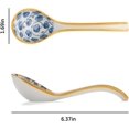 thumbnail image 4 of Kiibsot 8 Pack Ceramic Soup Spoons Large Asian Soup Spoon Ramen Spoons, 6.4" Korean Style Long Handle Spoons for Pho Noodles Dumpling Miso Dessert Cereal, 4 of 9