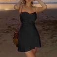 thumbnail image 4 of Vestido De Tirantes Finos Vestido corto con tirantes de cadena para mujer, sin espalda, de corte bajo, para discoteca (negro L) Ygjytge para Mujer Negro T M, 4 of 9