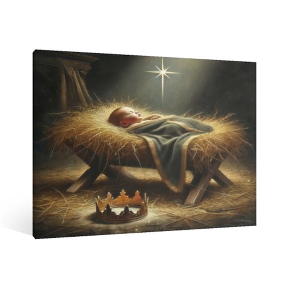 Vintage Jesus Nativity Canvas Wall Art Paint, Jesus Pictures Canvas Print Posters Wall Decor, Christian Christmas Wall Art Home Church Decor for Living & Prayer Room Bedroom Wall Decor Framed