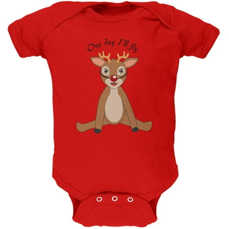 

Christmas Baby Deer Fawn Soft Baby One Piece Red 3-6 M