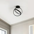 thumbnail image 3 of JONATHAN Y Nicole 14.25" 2-Light Modern Minimalist Aluminum Ring Integrated LED Semi Flush Mount, Black, JYL1700A, 3 of 10