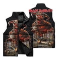 thumbnail image 3 of Chaleco con estampado de terror 3D para hombre, para exteriores, para acampar, viajes, resistente al viento, con cuello alto y bolsillo con cremallera, 3 of 5