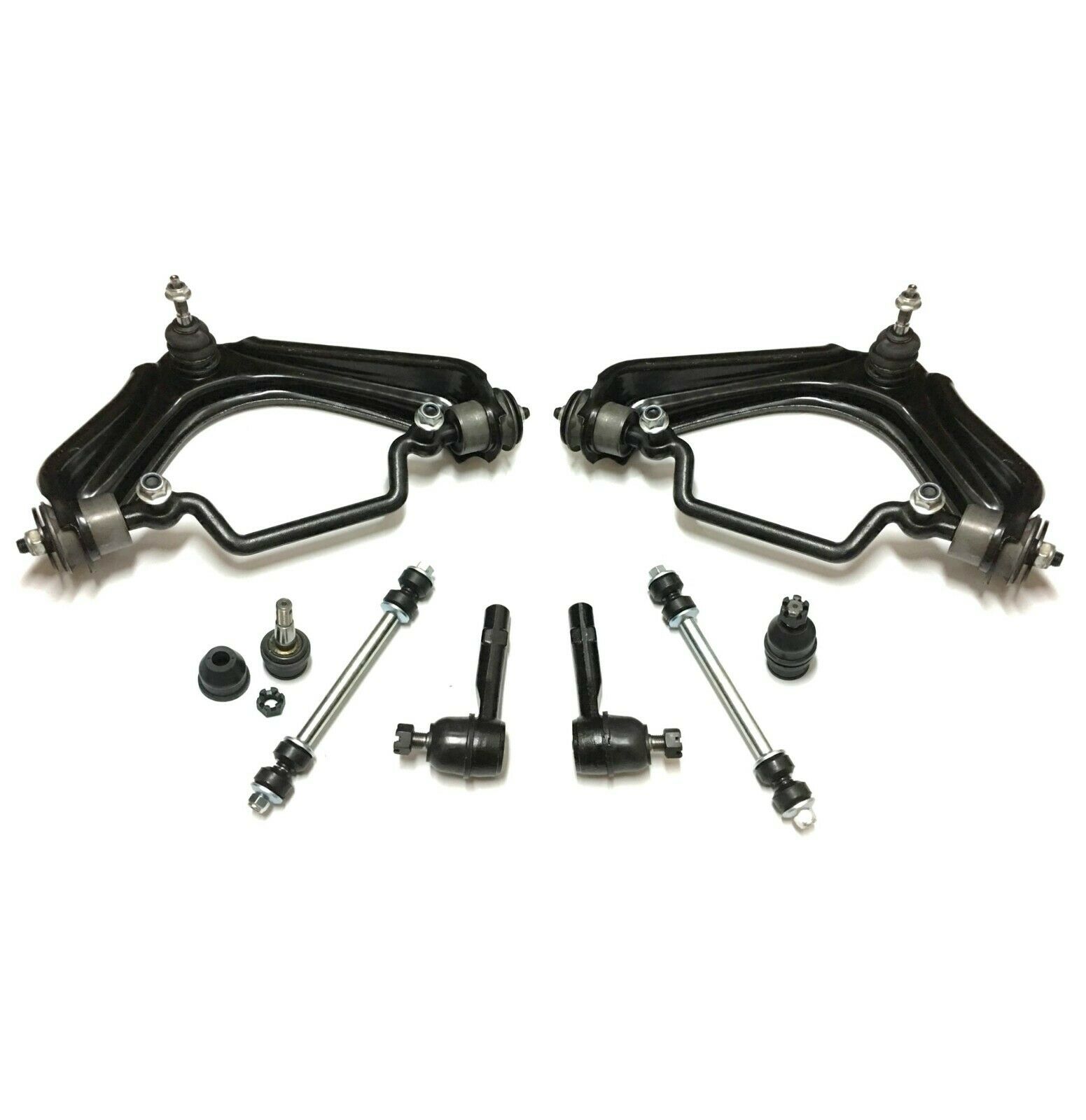 New 8 Pc Upper Control Arm Lower Ball Joints Sway Bar Links Outer Tie