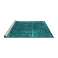 thumbnail image 2 of Ahgly Company Machine Washable Indoor Round Oriental Turquoise Blue Industrial Area Rugs, 6' Round, 2 of 4