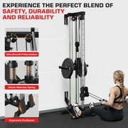 Mitonos Cable Crossover Machine, Lat Pull Down Machine with 18 Positions Dual Pulley System, Wall Mount LAT Pull Down Machine for Home Gym Fitness