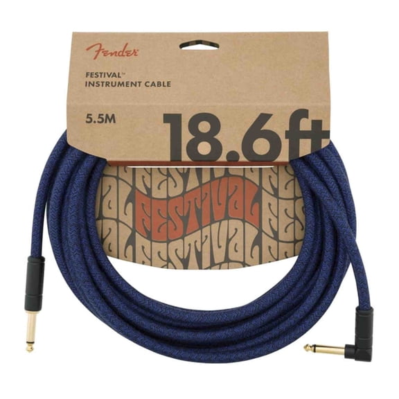 Fender® 18.6' Angled Festival Instrument Cable, Pure Hemp Blue Dream #0990918073