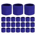 thumbnail image 1 of Uxcell 24PCS Bandas de sudor deportivas, muñequeras de algodón absorbentes para entrenamiento/baloncesto/correr [Azul zafiro, 5cm de ancho], 1 of 7