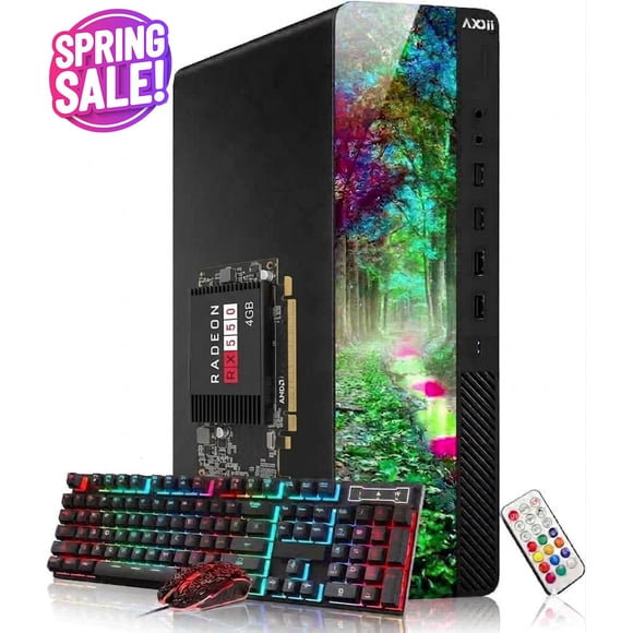 Gaming PC Desktop AXOII – Intel Core i7 Processor Upto 4.0 GHz 16GB DDR4 RAM 512GB SSD AMD Radeon RX 550 4GB GDDR5 WiFi Windows 11 Pro Refurbished