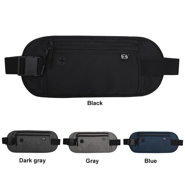 Fanny Pack Pouch Multifuncional Money Phone Bag Security Wallet (Azul oscuro)