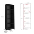 thumbnail image 3 of Walmart Exclusive Black 4 Shelf Bookcase, Multi-Tier Storage Organizer for Home & Office, 3 of 5