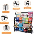 thumbnail image 3 of Metal Kids Bookshelf 5 Tier Ladder Style Bookcase with Toy Storage for Bedroom Living Room, Black Large, 3 of 6