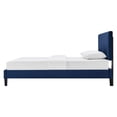 thumbnail image 5 of Platform Bed Frame, Queen Size, Blue Navy, Velvet, Modern Contemporary, Bedroom Master Guest Suite Room, 5 of 10