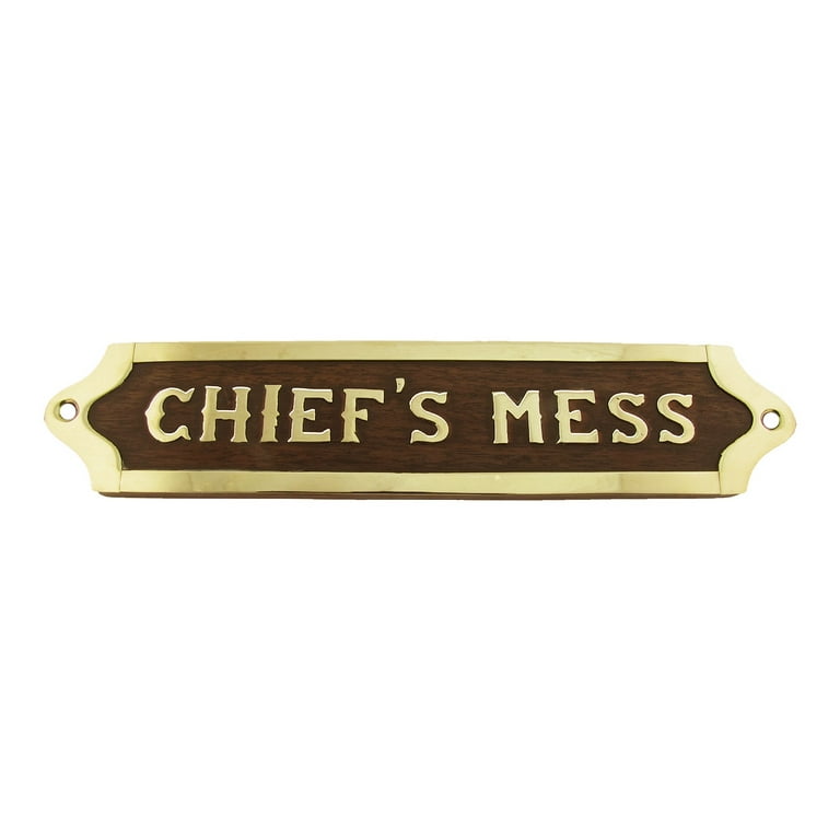Chiefs Mess Brass Door Sign Maritime Ships Plaque Ship Wall Decor