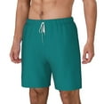 thumbnail image 2 of Gaeub Teal Mens Swim Trunks Stretch Beach Shorts Quick Dry for Men Swim Shorts Swimwear with Pockets- XX-Large, 2 of 9