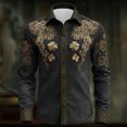 thumbnail image 3 of Camisetas de Navidad de Manga Larga de los Hombres de Moda Casual de Manga Larga Camiseta de Blusa de Cuello para Primavera Invierno Al Aire Libre Diario, 3 of 8