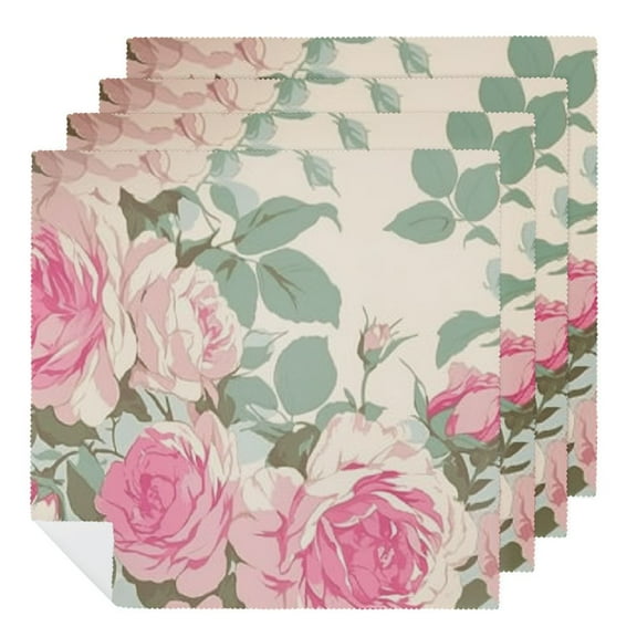 Qinduosi Floral Napkins-Spring Cloth Napkins Floral Decoration for Garden Spring 2 PCS