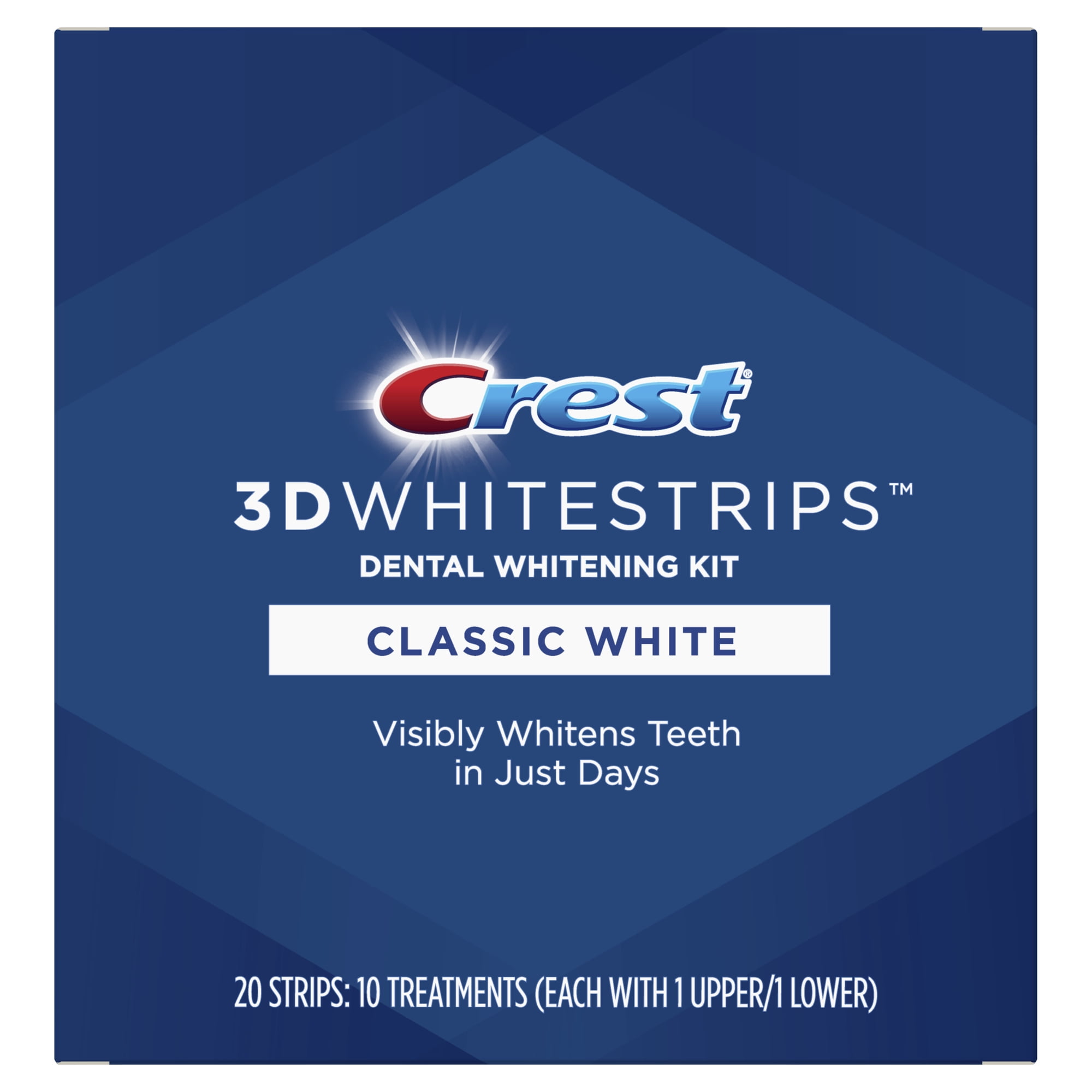 Crest 3D Whitestrips Classic White Teeth Whitening Kit, 20 Strips
