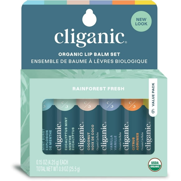 Set de bálsamo labial Cliganic Organic 24 sabores 100% naturales x24