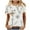 White, variant on Fesfesfes Womens Workout Tops Women Casual Short Sleeve Printing Pleated Round-Neck Loose T-Shirt Blouse Tops Ladies Tops 8(L)
