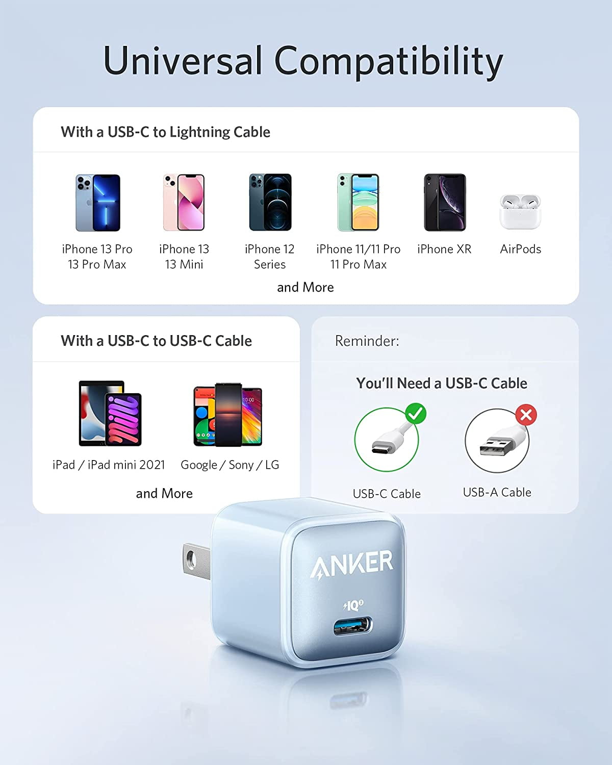Anker Nano Power Bank, Anker 511 Charger (Nano Pro), and 543 USB-C to USB-C  Cable (Bio-Braided) - Anker US
