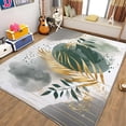 thumbnail image 3 of Area Rugs, Abstract Palm Leaf Gold Foil Rug Home Modern Carpet, Painted Style Carpet Non-Slip Carpets Rectangle Rug For Living Room, Bedroom, Office And Indoor Decoration, 3 of 7