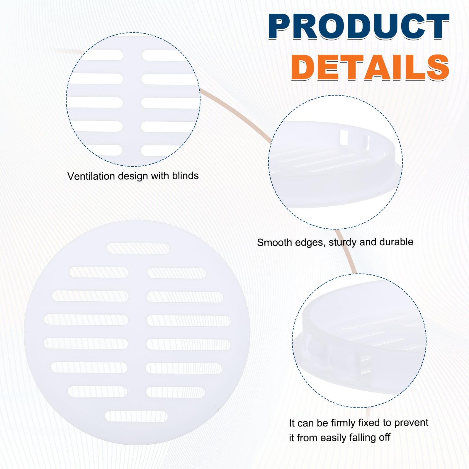 Uxcell 24 Pcs Round Soffit Vents (80mm / 3.15") - Plastic Louver Soffit Air Vent Cover Circular Air Mesh Screen Grille for Home/Bathroom/Wall/Ceiling/Cabinet, White