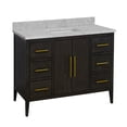 thumbnail image 7 of Parisian 48" Bathroom Vanity with Black Oak Cabinet and Carrara Marble Top, 7 of 7
