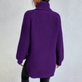 thumbnail image 5 of MIUOWANP Sweaters for Women 2024 Petite Fashion Women Long Sleeve Pullove Turtleneck-Neck Casual Sweater Tops Purple XL, 5 of 5