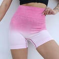 thumbnail image 2 of TAGOLD Womens Summer Shorts,Women's Hang Dyed Gradient Yoga High Waist Waist Waist Lifting Hip Yoga Shorts Hot Pink, 2 of 5