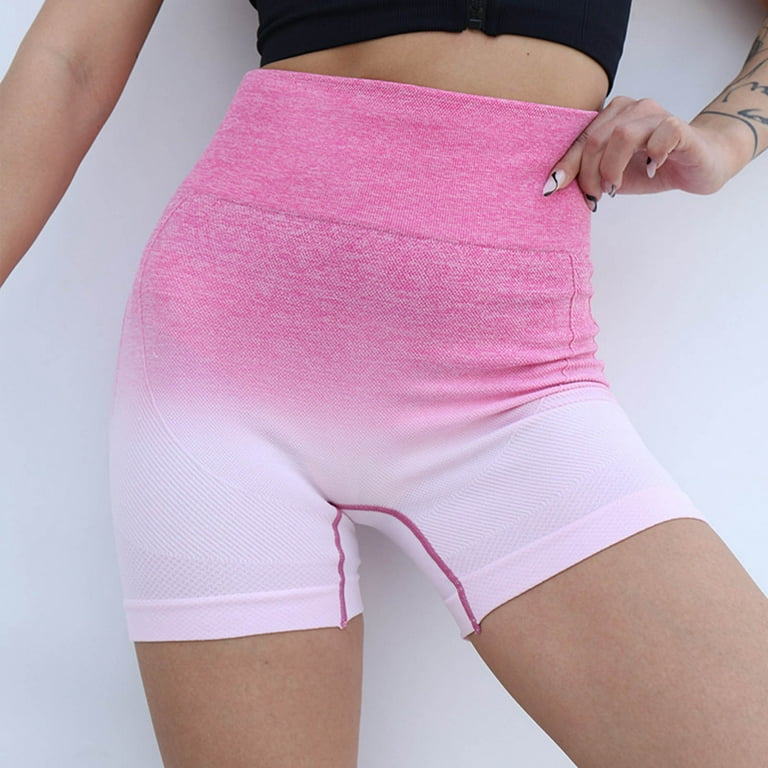Reduce Price Hfyihgf Women Biker Shorts Scrunch Workout Shorts Seamless  High Waisted Contour Gym Yoga Booty Shorts(Hot Pink,S) 