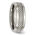 thumbnail image 5 of Auriga Fine Jewelry Titanium Polished with Grey Carbon Fiber Inlay 8mm Men's Band Size 10.5, 5 of 5