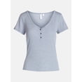 thumbnail image 6 of Joyspun Women’s Modal Blend Ribbed Henley Sleep Top, Sizes XS-3X, 6 of 6